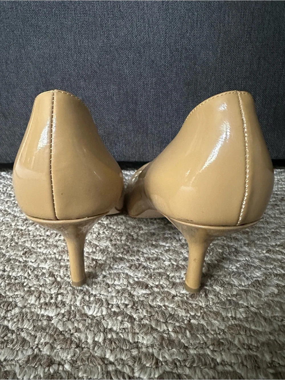 kate spade Tan Nude Patent Leather Round-Toe Pumps 10M